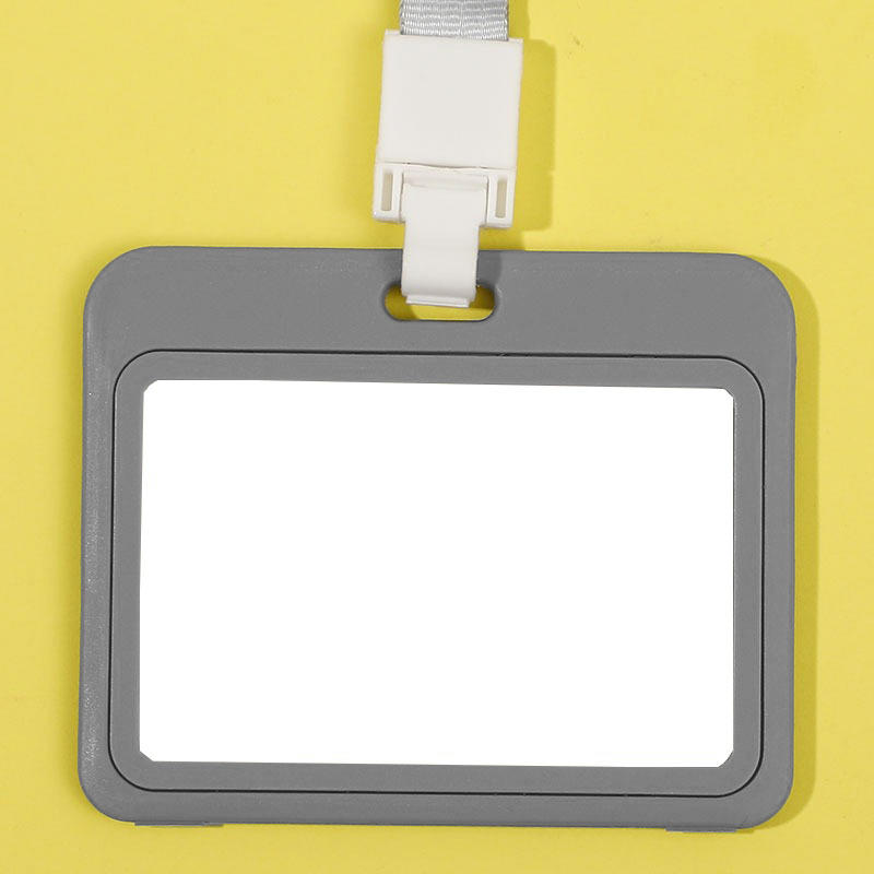 

1Pc/3Pcs Portable Id Badge Holder with Double-Sided Windows Vertical/Horizontal Hard Card Protector Pouch for Office School Id Credit Cards Horizontal-1PC сірий