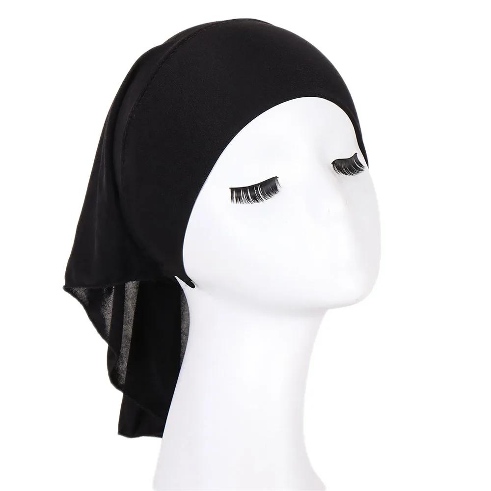 Soft Under Cap Inner Hijab Stretchy Muslim Women Underscarf Bonnet Islam Turban Tube Bone Bonnet Ninja Head Cover Headscarf Hat