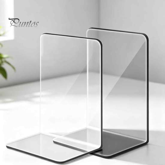 Acrylic Book Stand for Recipe 1 Pc Clear Bookend Heavy Book, Shelf Organizer, Holder Home Study L Shaped Stopper Bedroom Library Office School