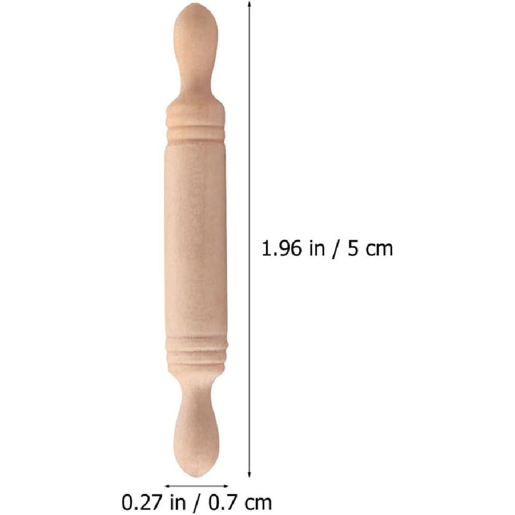 FUN 72pcs Mini Rolling P for Crafts Small Wooden Rolling P for Kids Wood Dough Roller Models for Baking Dollhouse Kichen Accessories - 1.96 Inch