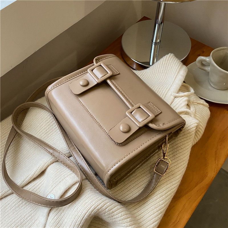 Vintage Cambridge Bag Women's Satchels Flap Handbag Simple Square Casual Shoulder Crossbody Storage Small Bags