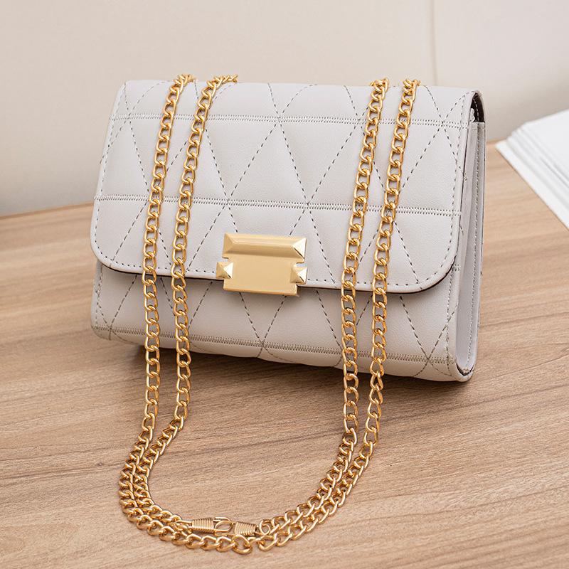 Bag Women's Rhombus One Shoulder Crossbody Fashion Square Bag New Versatile Casual Paper Leather Bag