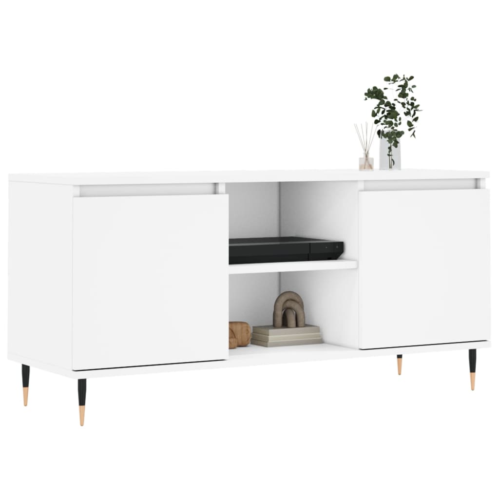 vidaXL TV-Schrank Weiß 104x35x50 cm Holzwerkstoff