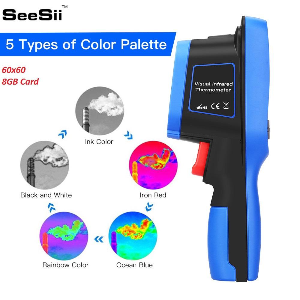 8GB XE-28 SeeSii 60x60 Handheld Infrared Thermal Imager Imaging Camera Temperature -4℉~572℉ Thermal Infrared Imager 2.5 Inch