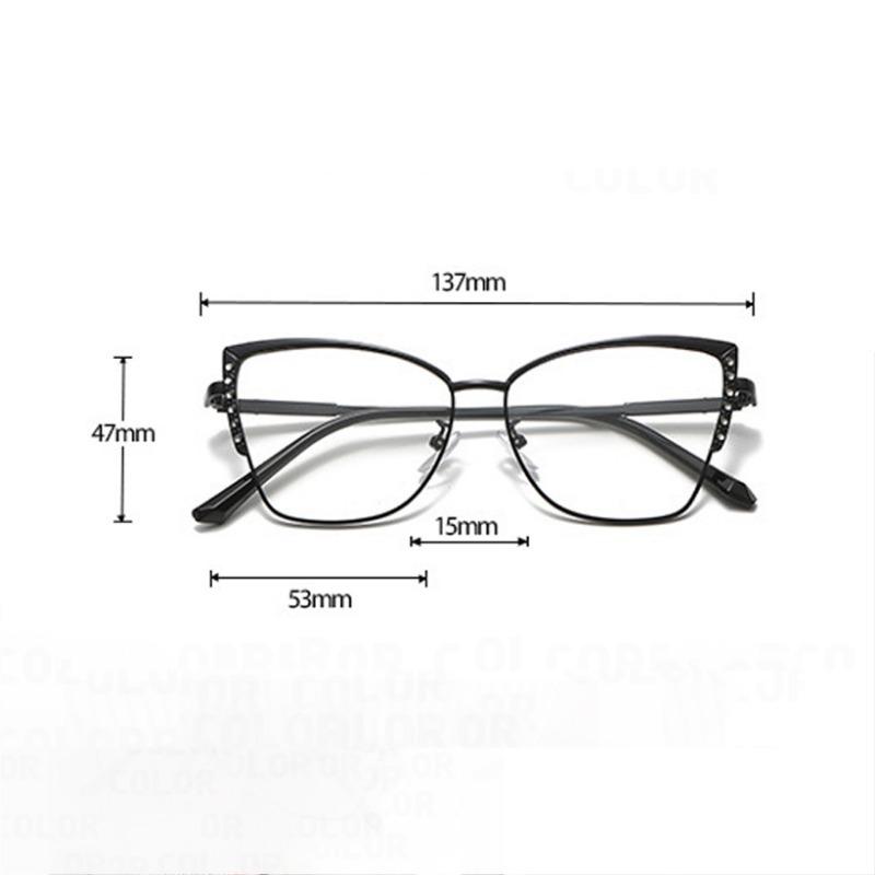 Modische Cat Eye Anti-Blaulicht-Photochrome Brille Ultraleichte Damen Vintage Dreieck Metallrahmen Farbwechsel Augenschutz Brille