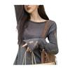 Irregular women's new retro temperament knitted sweater long hollow bottoming top