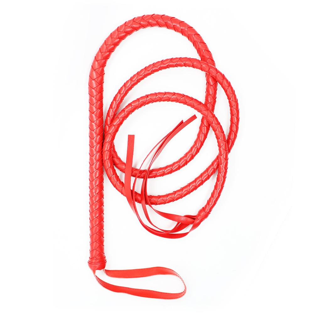 VaHppy Queen's Conditioning Whip 1.9m Extra Long 5Colors PU Sex Toys for Couples Horse Whip Braided Stage Performance Props