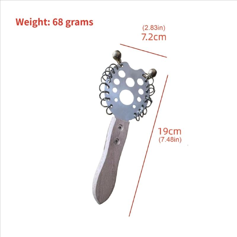 Handheld Rattle Drum Rhythm Instrument Mandingue Ensembles with Metallic Balls for Crisp Sound Portable for Concerts