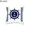 Home Decor Compass Anchor Pillow Cover Blue Mediterranean Cushion  Sofa Chair Car Office  Ornament 40x40cm 45x45cm