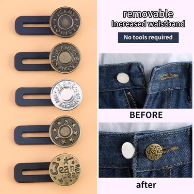 5 stücke Magische Metallknopfverlängerung Für Hosen Jeans Freies Nähen Einstellbare Größe Einziehbare Taillenverlängerungsknopf Universalschnalle