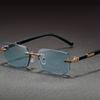 Retro Sunglasses Men Fashion Rimless Sun Glasses Shades Cutting Lens Ladies Frameless Eyeglasses