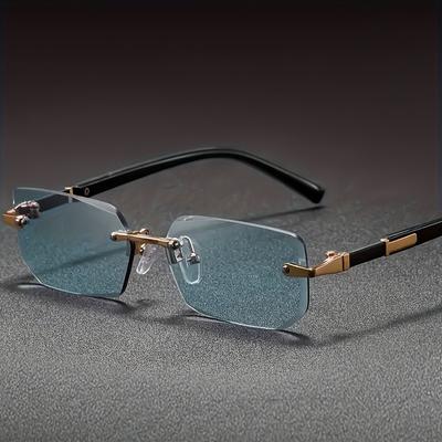 Ochelari de Soare Retro Bărbați Modă Fără Ramă Ochelari de Soare Lentile Tăiate Ochelari de Vedere Fără Ramă Femei