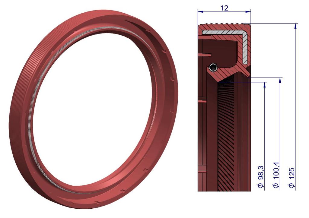 Pierścień Uszczelniający Uszczelniacz Wału Korbowego Tylny Fluoroelastomer C-330 Oryginał Ursus