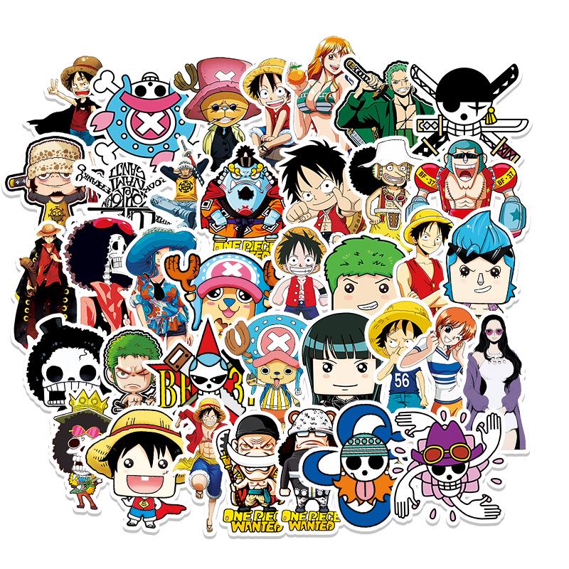 50 Wasserdichte One Piece Anime Aufkleber für Koffer, Roller, Auto oder Fahrrad