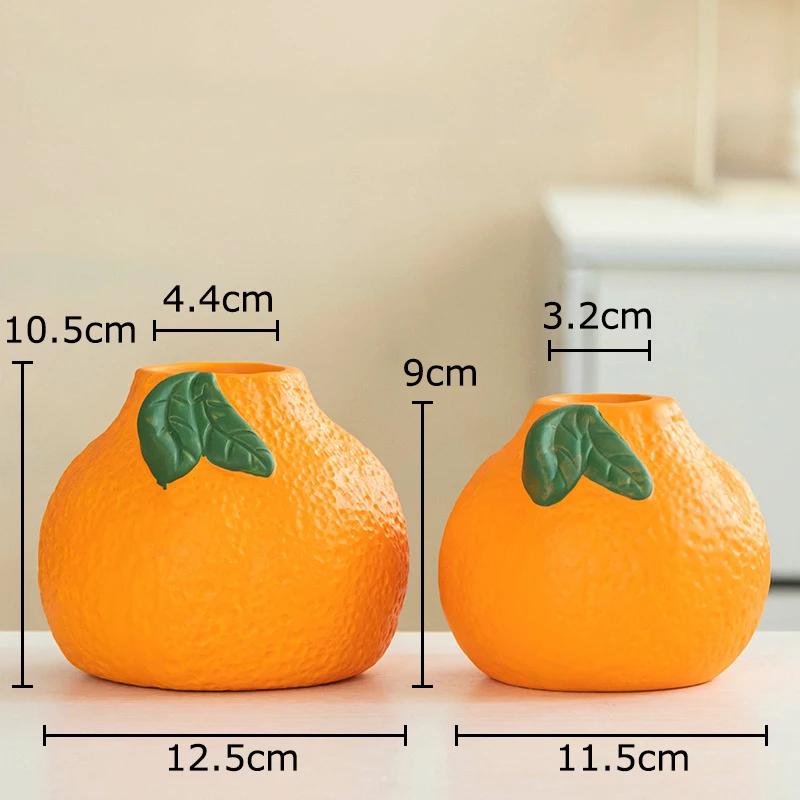 

Creative Tangerine Shape Ceramic Vase Orange Plant Pots Table Decoration Flowers Arrangement Floral Vases Room Aesthetic Decor