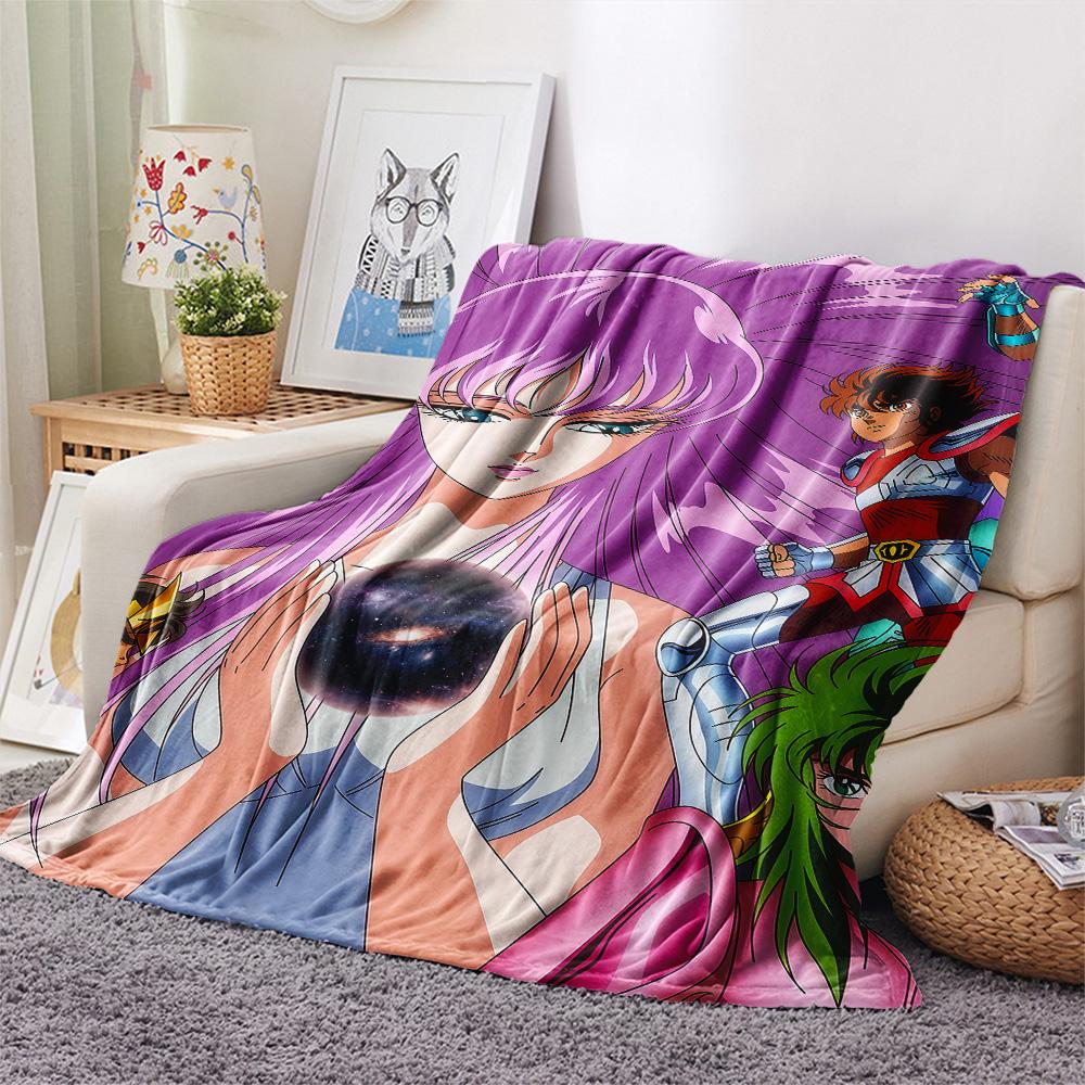 

Saint Seiya Golden Saints flannel blanket, soft for home bedroom, great gift for Saint Seiya enthusiasts 75x90cm