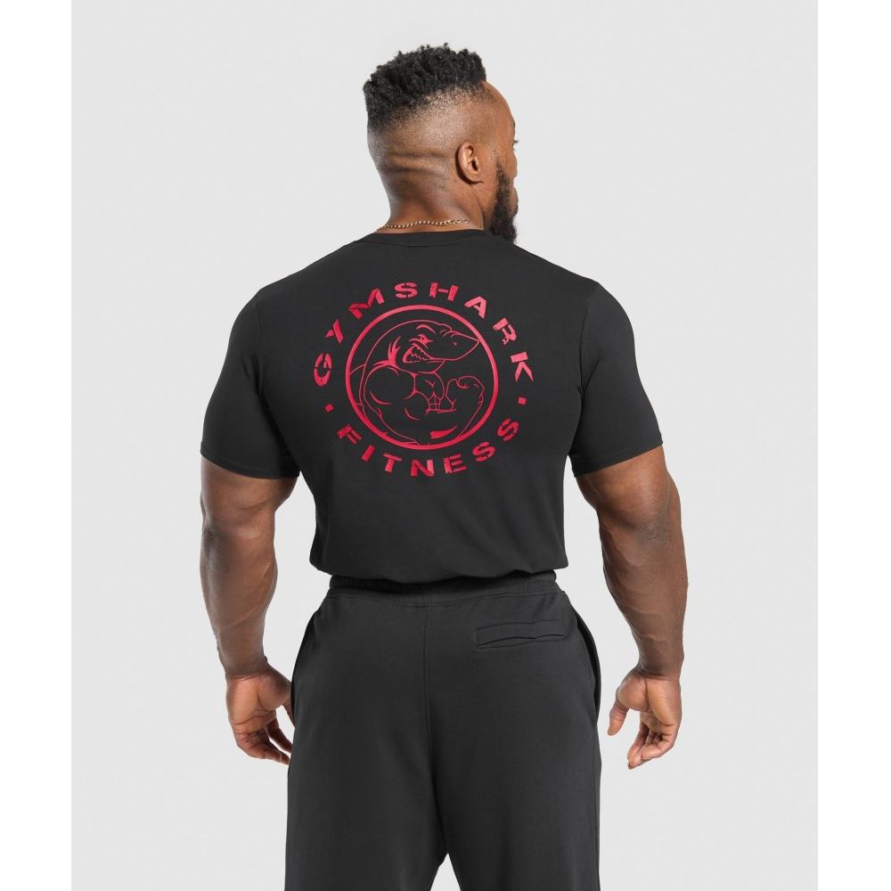 

Gymshark Футболка Legacy черная, кондиционирование красное A5a3b Bc1d S
