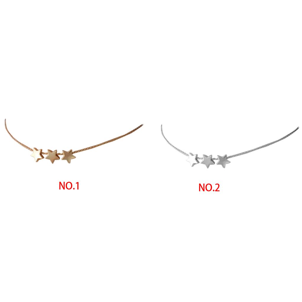 Mädchen Cool Verstellbar Glänzend Stern Damen Halskette Choker Niedlich Silber Gold Kette Geschenk Schmuck