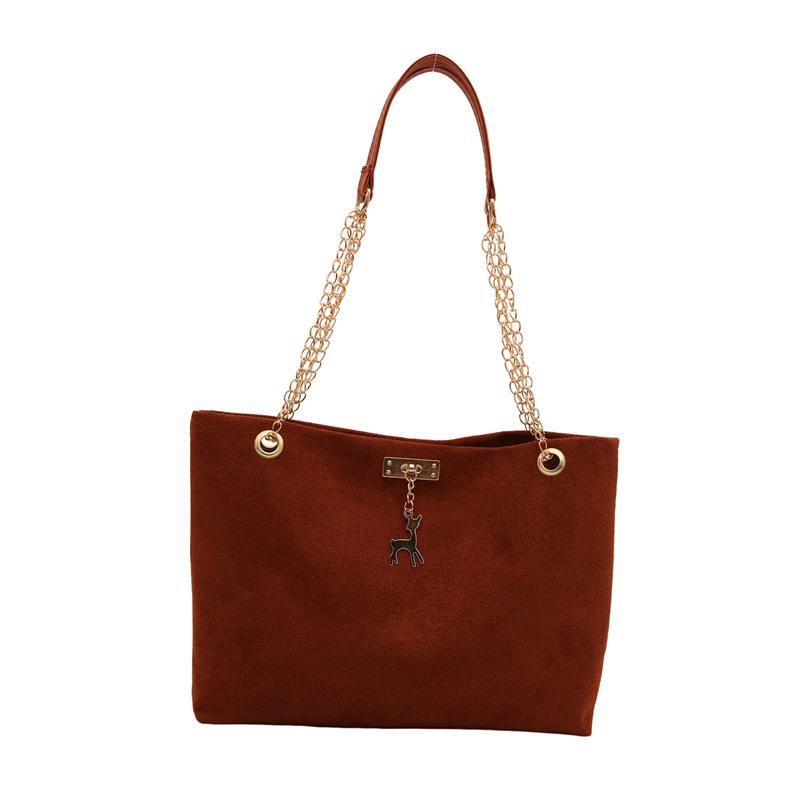 Winter Sophisticated Floral Charm Tote Bag - Modest Underarm Handbag with Subtle Chain Accents for Office Formal Events