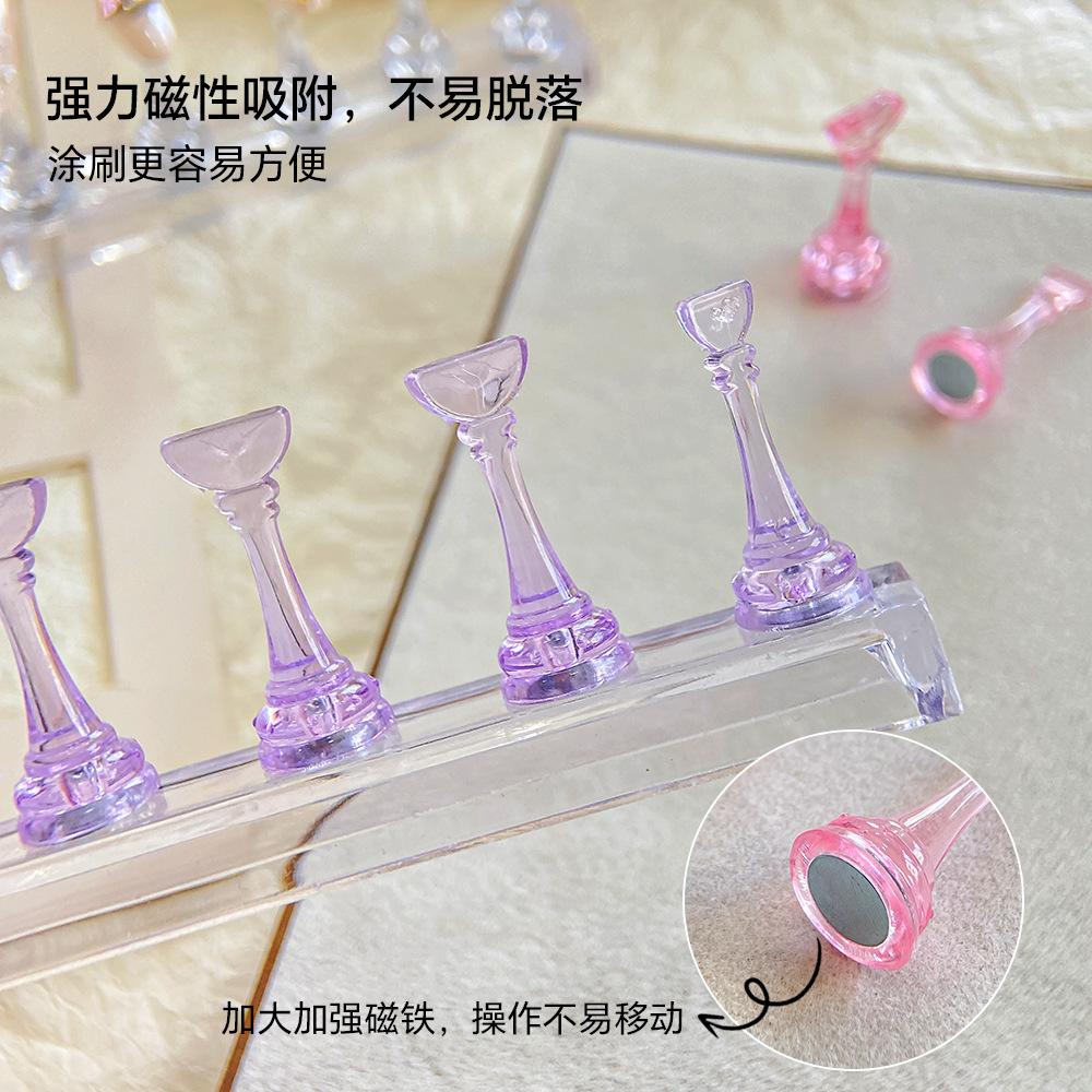 Nail Tool Practice Holder Acrylic Enhanced Transparent Chess Piece Strong Magnetic Wearing Board Display Stand