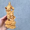 Standing Guan Gong Wood Carving Ornament - 16×9×5.5 for Home Decor