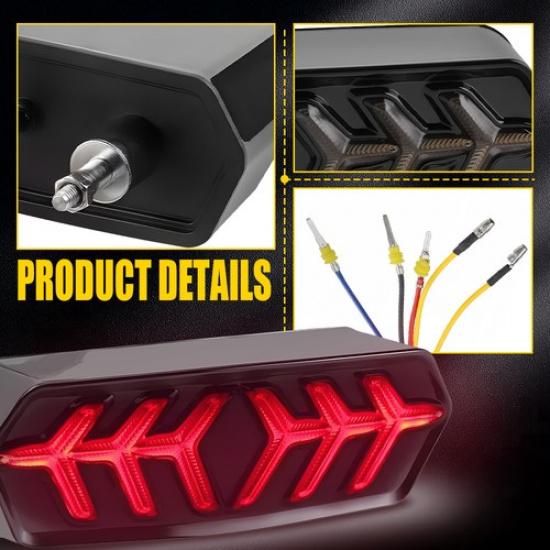 3-in-1 LED Tail Brake Light Sequential Turn Signal For Honda GROM MSX125 CBR650F
