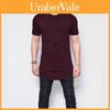 T-shirt da uomo ultra-comoda con orlo curvo e zip laterale in misto cotone premium