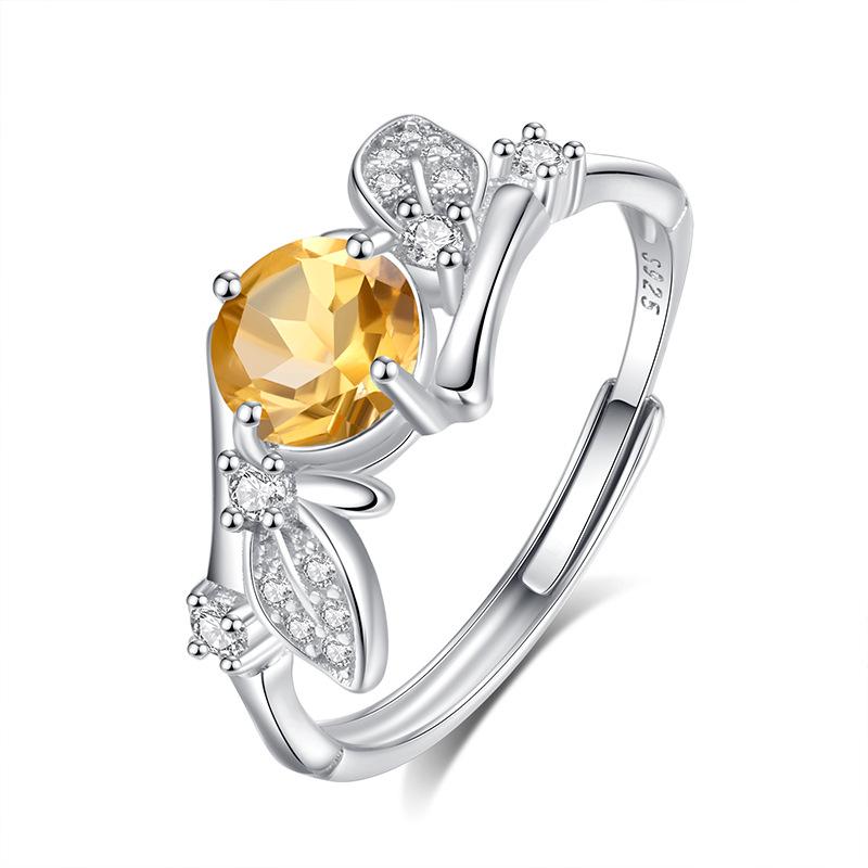 Natural Stone Ring for Women's S925 Pure Silver Non Fading Ring? Popular High-end Accessories On Xiaohongshu for Women's Fashion Retro Jewelry Gifts