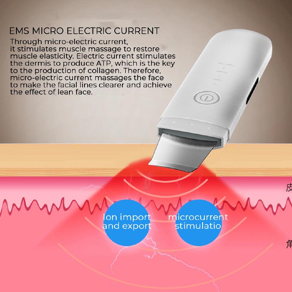1.5W USB Ultrasonic Ion Deep Cleaning Blackhead Remover Facial Pore Cleaner Skin Scrubber Peeling Shovel Face Lifting