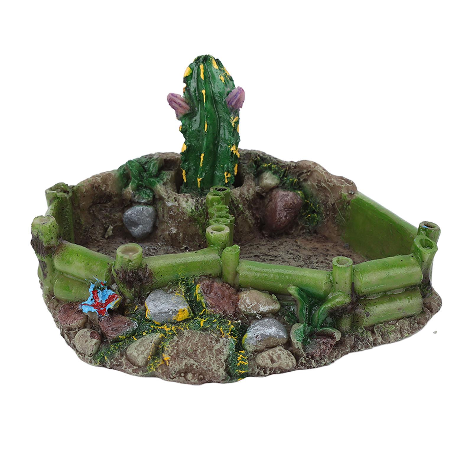 Кактус Черепаха Поилка Смола Деликатная Многоцелевая Угловая Поилка для Рептилий Кормушка для Еды с Декором Кактуса для Дома