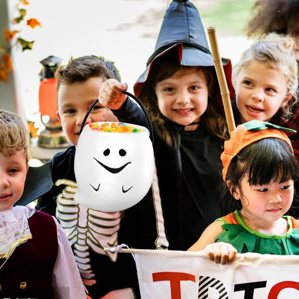 10pc Halloween Candy Bucket Pumpkin Bucket Portable Basket Kids Favor Trick Or Treat Bucket Halloween Party Decoration Supplies