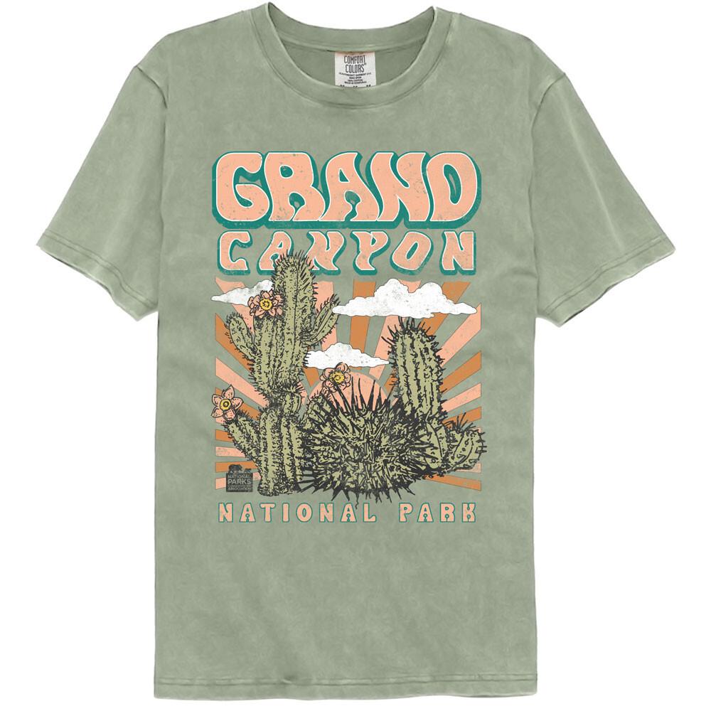 United States National Parks Grand Canyon Prickly Cactus Sun Burst Men T Shirt S