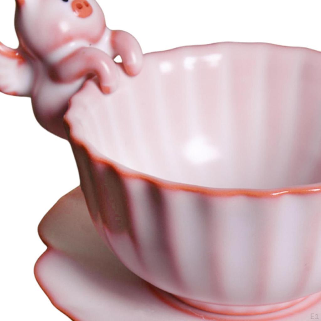 Ceramic Tea Cup Ornament with Pet Collectible Adornment Kung Fu Teacup Miniature Figurine for