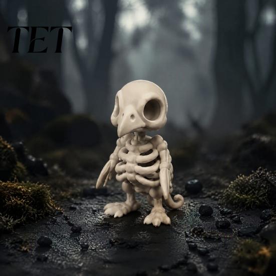 Horror Theme Display Pieces 3D Printed Gothic Vulture Skeleton Figurine,Spooky Bird Skull Statue, Mini Creative Resin Alternative Statues Micro