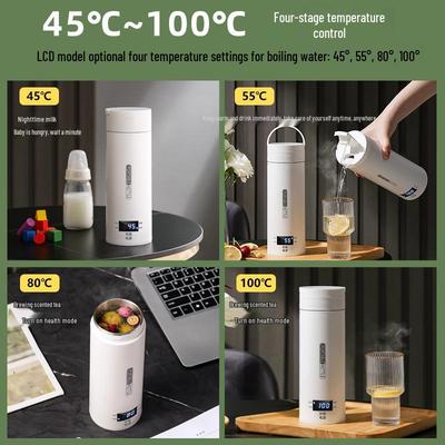 Caneca Térmica Elétrica Mini Portátil Inteligente - Chaleira de Viagem em Aço Inoxidável