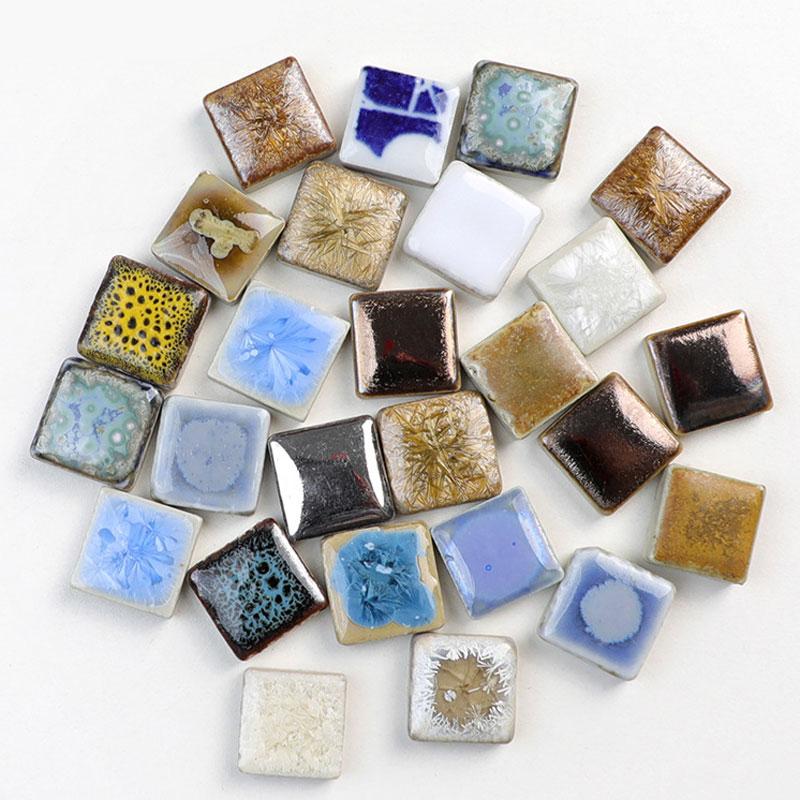 100g Oval Ceramic Mosaic Tiles Multi Color Mosaic Piece DIY Mosaic Making Stones for Craft Hobby Arts Home Wall Decoration arte