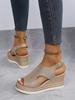 New Women's Roman Wedge Sandals with Peep Toe and Thick Sole