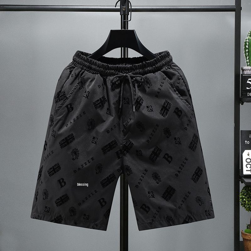 2026 Men's Slim Flocked Trendy Beach Shorts - Casual Summer Wear