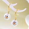 Fashionable Christmas Snowman Hoops Earrings With Crystals Details for Trendy Ladies New Year Fashion Special Gifts