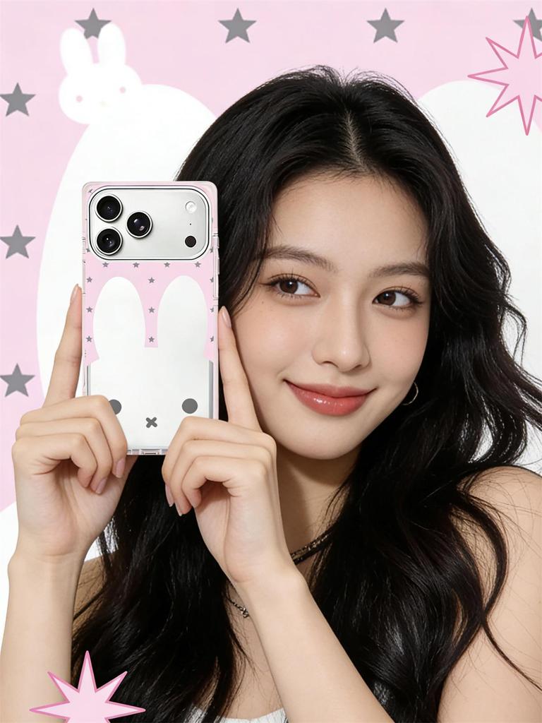 Crystal Miffy Rabbit iPhone 15/16/17 ProMax Anti-fall Case