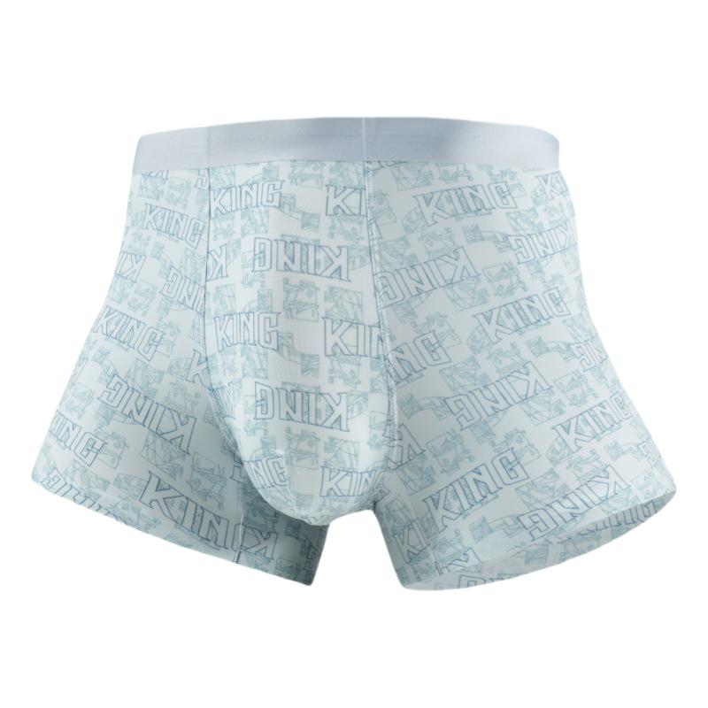 

Мужские 2025 Бесшовные боксеры из ледяного шелка - Дышащие, Тонкие, Принтованный стиль в наличии XL (120-140 jin)