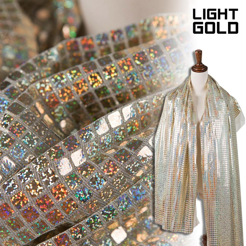 45*95cm Soft Mirror Fabric Laser Gold Mesh Reflective Fabric Shiny Laser Patchwork Diy Bag Shoes Cloth Sewing Accessories