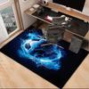 Flaming Soccer Ball Office Rug Chair Mat, Entryway Carpet, Suitable for Front Door, Bedroom, Living Room, Desk, Holiday Gift