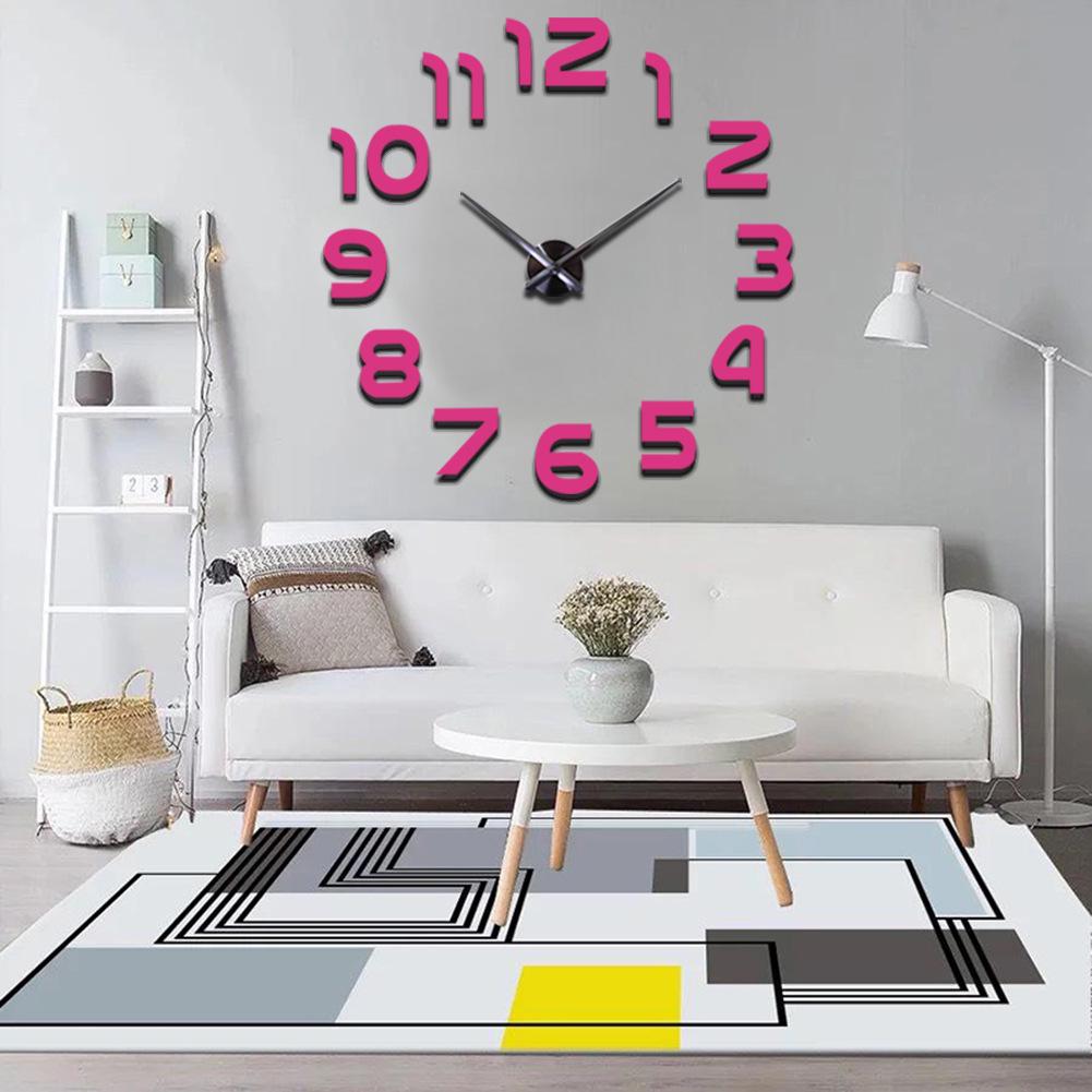 Extra Large 3D EVA Wall Sticker Clock - DIY Personalized Silent Mirror Art Clock