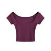 Big U-neck short-sleeved T-shirt women's summer new American Spice Girl style solid color casual inner short bottoming top