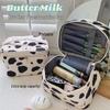 High-Capacity Cow Print Travel Makeup & Toiletry Bag