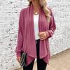Womens Casual Color Fashion Solid Print Autumn Winter Long Sleeve Cardigans Coat