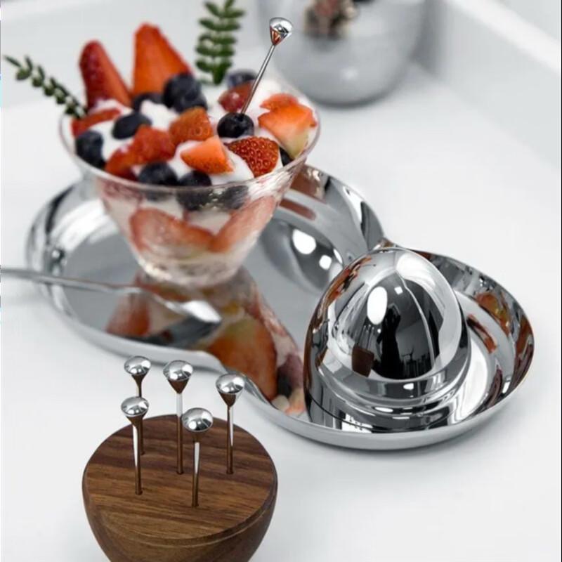 Light Luxury Stainless Steel Dessert Fork & Fruit Pick Set