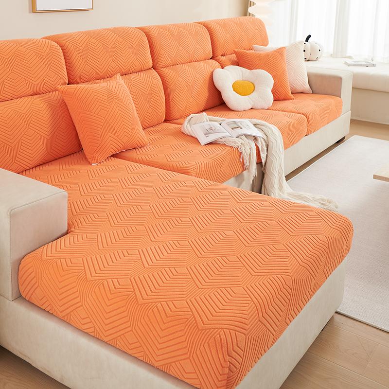 Sofa cushion cover, fleece jacquard sofa cover, all-season universal pet anti dirt, convenient installation 1/2/3/4/L PC