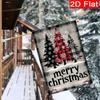 Gd-Dq09050041-1pc Christmas Tree Buffalo Grid Snowflake Welcome Christmas Garden Flag_3 (3)- Outdoor Garden Flag Double-Sided Home Decoration Courtyar